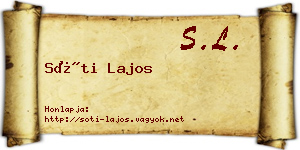 Sóti Lajos névjegykártya