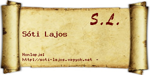 Sóti Lajos névjegykártya